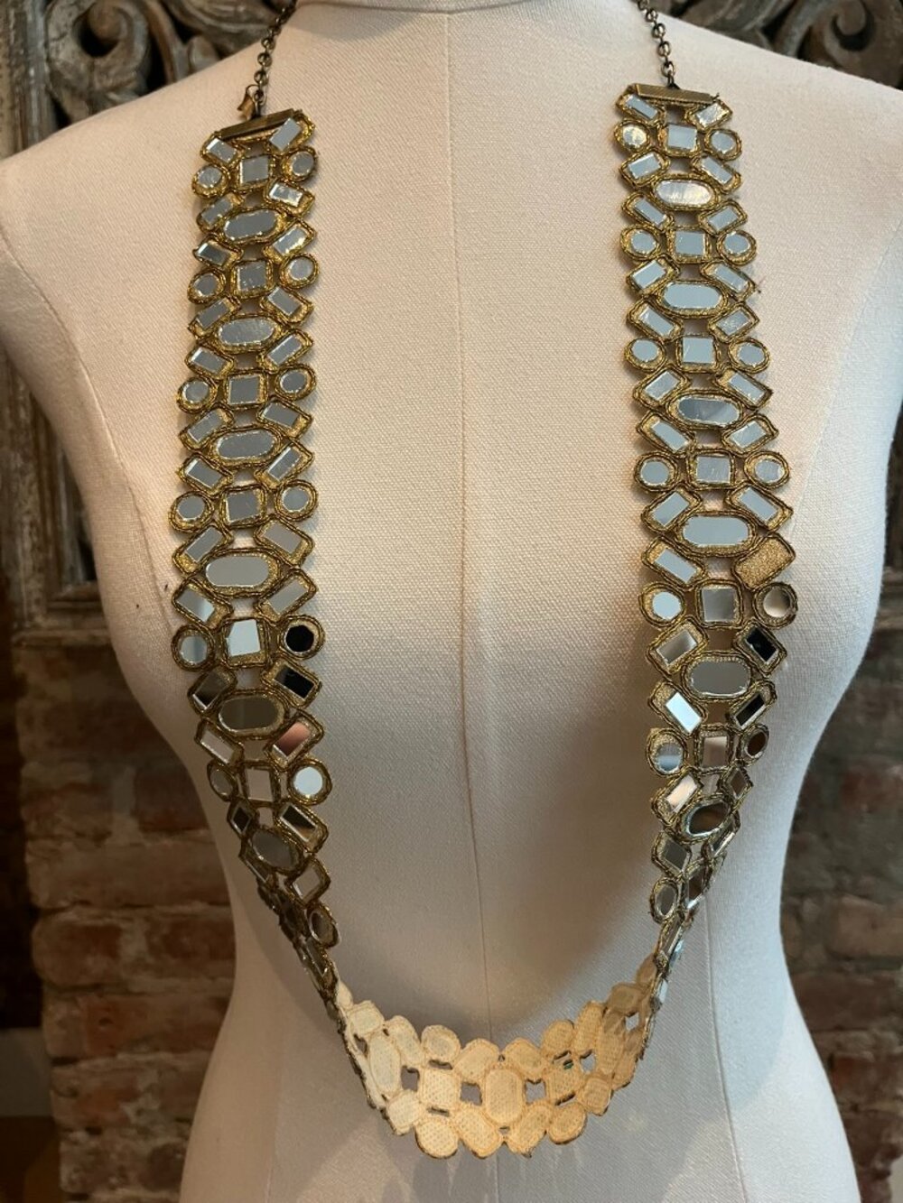 Sach Atelier Handcrafted Mirror Statement belt/Necklace - One Size